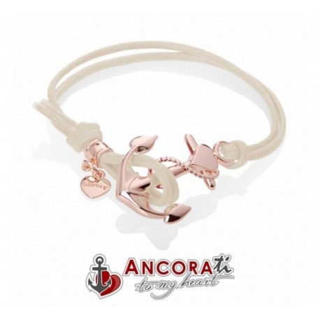 Go Nice - AncoraTi Bracciale con Ancora BoatLove  Rosè Avorio - HBR08