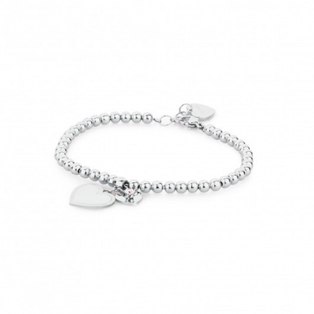 S'agapò - Bracciale Donna A Sfere Con Charm A Cuore - SDO11