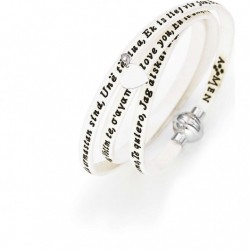 Amen - Bracciale Donna Pelle Bianco E Arg 925 Gioielli Ti Amo - AS-TA07-60
