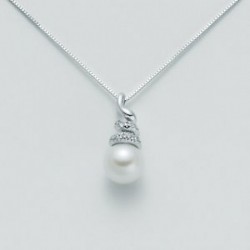 Miluna - Collana  Perle Diamanti Pavè - PCL2149