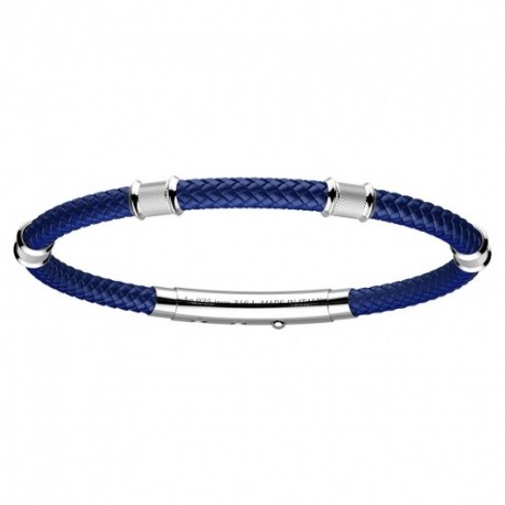 Bracciale  Zancan in kevlar con inserti in argento.- EXB585-BL