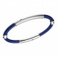 Bracciale Zancan in argento con zaffiro bianco e cordino in kevlar -  EXB578-BL