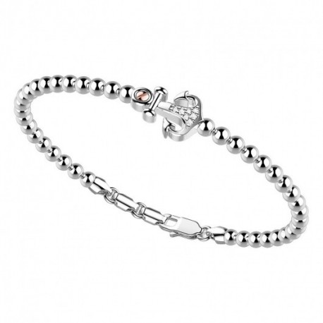 Bracciale Zancan di sfere in argento con ancora di zaffiri e oro -  EXB719-B