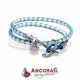 Go Nice - AncoraTi Bracciale con Ancora  Interlace Donna Bianco e Azzurro - hd208