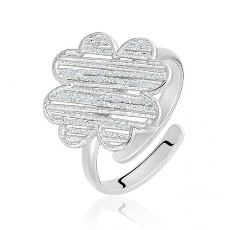 Stroili - Anello Quadrifoglio in ottone rodiato e glitter Moonlight   - 1660973