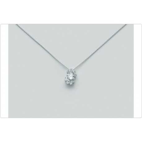 Miluna  - Giricollo Donna Oro Bianco Con Diamante Punto Luce - CLD2635-012