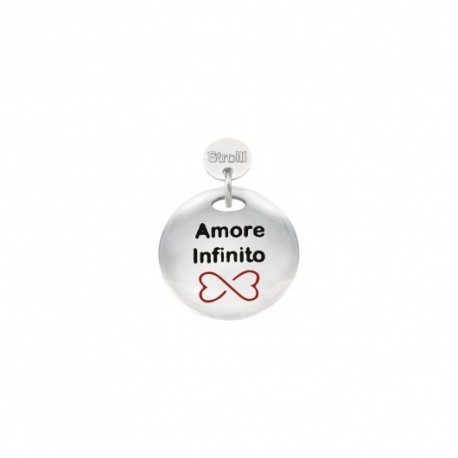 Stroili - Charm in Argento 925 Rodiato e Smalto - Amore Infinito -1629638